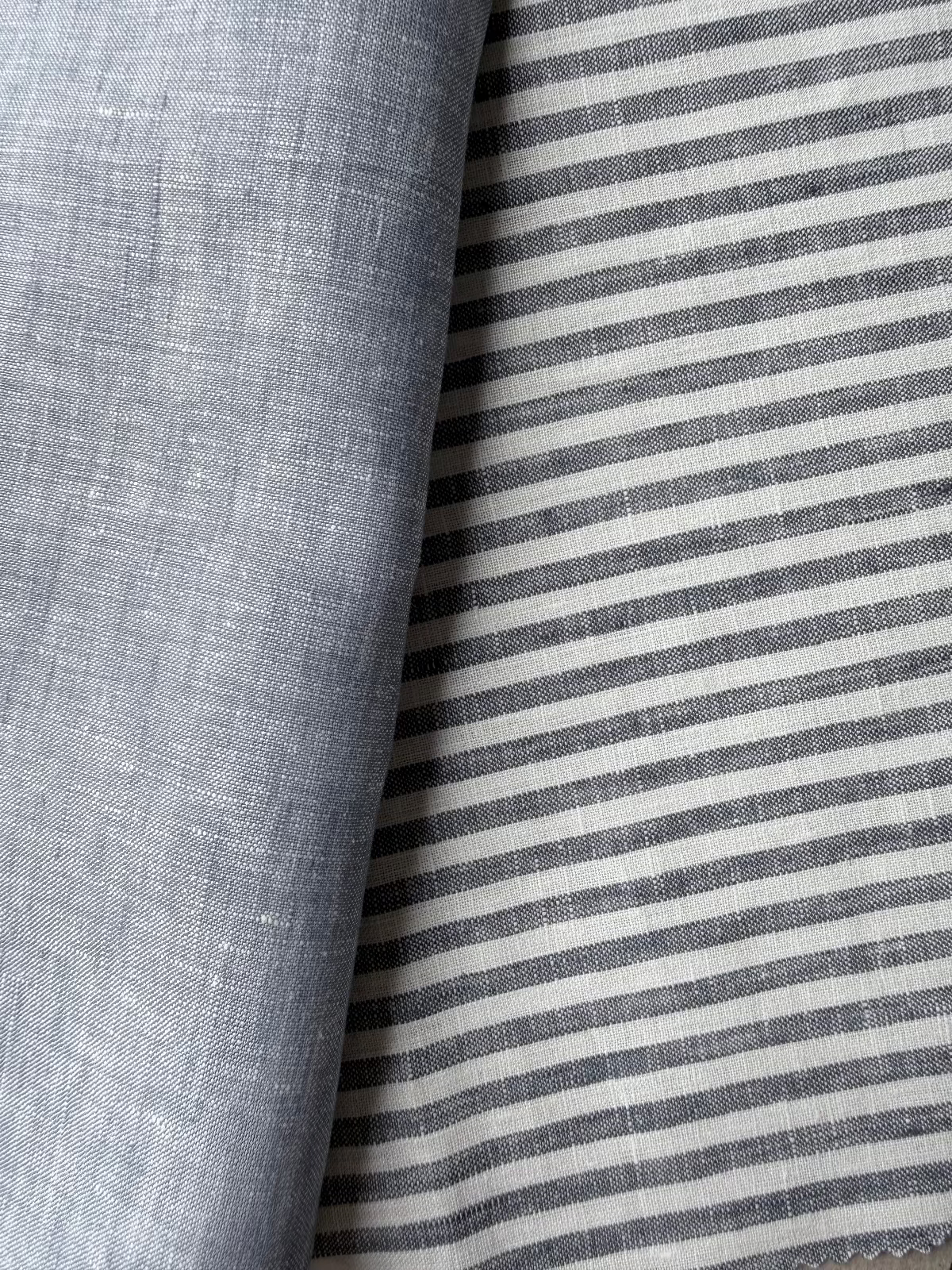 The Pausa Throw in Adriatic Blue and Mare Pinstripe