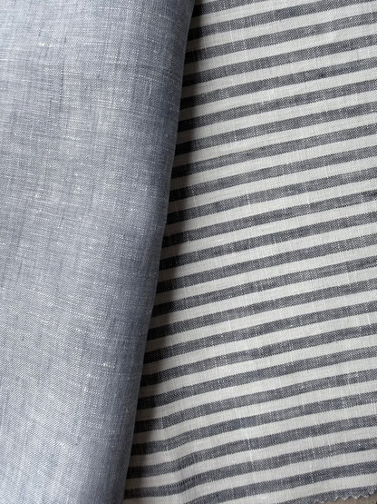 The Pausa Throw in Adriatic Blue and Mare Pinstripe