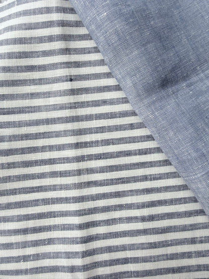 The Pausa Throw in Adriatic Blue and Mare Pinstripe